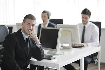 Image showing business people group working in customer and help desk office