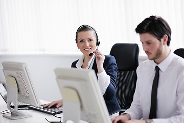 Image showing business people group working in customer and help desk office