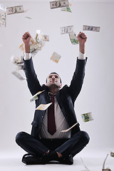 Image showing Business man holding money