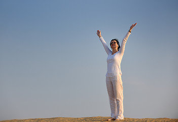 Image showing woman relax in desert