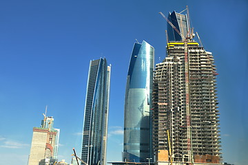 Image showing Construction site with crane