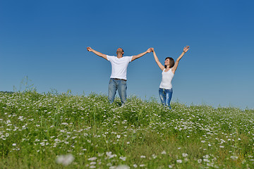 Image showing happy couple in wheat field