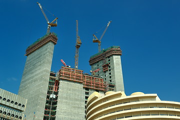 Image showing Construction site with crane