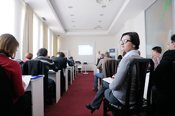 Image showing business people group on seminar