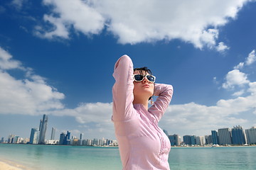 Image showing happy tourist woman