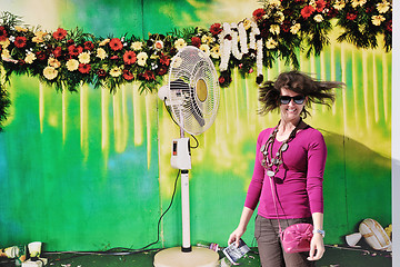 Image showing tourist woman have fun in france