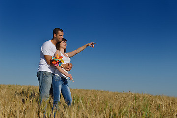 Image showing happy couple in wheat field