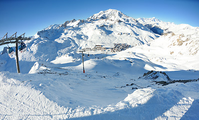 Image showing High mountains under snow in the winter