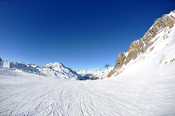 Image showing High mountains under snow in the winter