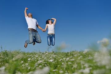 Image showing happy couple in wheat field