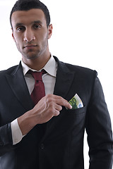 Image showing Business man holding money