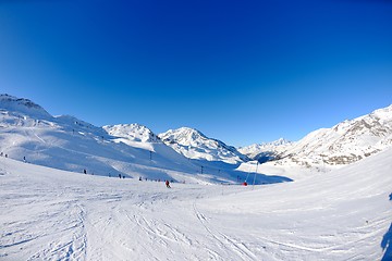 Image showing High mountains under snow in the winter