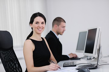 Image showing business people group working in customer and help desk office