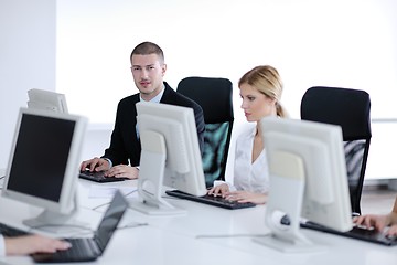 Image showing business people group working in customer and help desk office