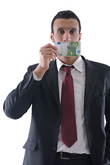 Image showing Business man holding money