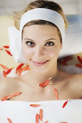 Image showing Beautiful young woman in spa