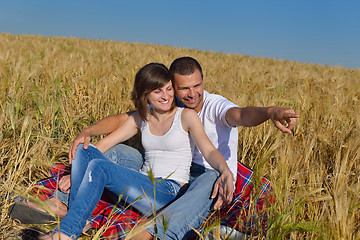 Image showing happy couple in wheat field