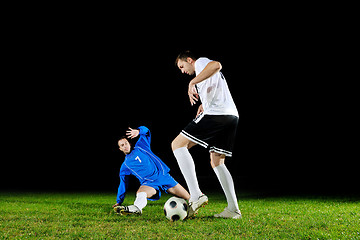 Image showing football players in action for the ball