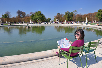 Image showing tourist woman have fun in france