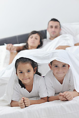 Image showing happy young Family in their bedroom