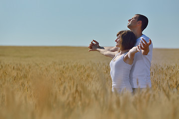 Image showing happy couple in wheat field