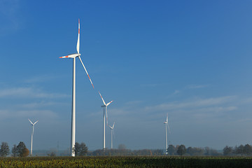 Image showing wind turbine generating eco electricity