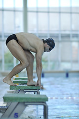 Image showing young swimmer ready for start