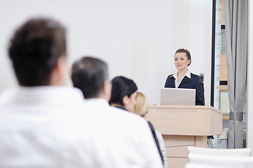 Image showing business woman giving presentation