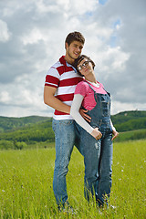 Image showing romantic young couple in love together outdoor