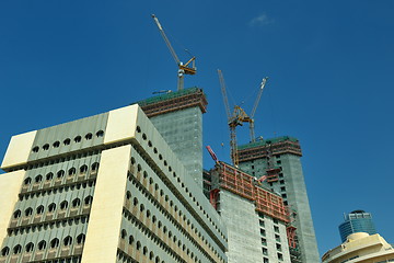 Image showing Construction site with crane