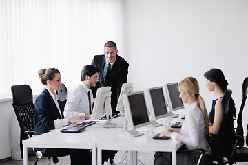 Image showing business people group working in customer and help desk office