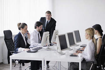 Image showing business people group working in customer and help desk office