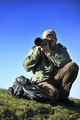 Image showing Nature photographer with digital camera