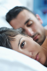 Image showing young couple have good time in their bedroom