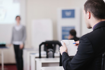 Image showing business man on seminar