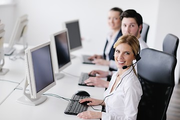 Image showing business people group working in customer and help desk office