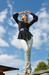 Image showing happy woman fashion outdoor 