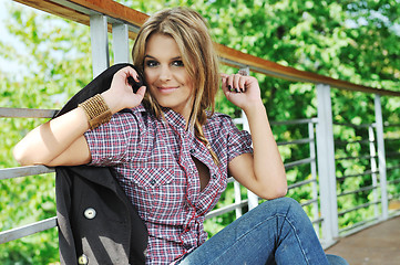 Image showing happy woman fashion outdoor 