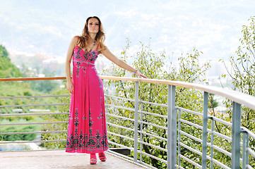 Image showing happy woman fashion outdoor 