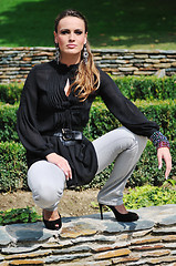 Image showing happy woman fashion outdoor 