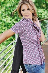 Image showing happy woman fashion outdoor 