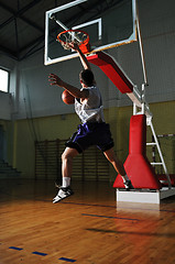 Image showing basket ball game player at sport hall