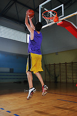 Image showing basket ball game player at sport hall