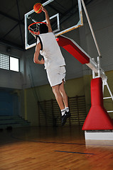 Image showing basket ball game player at sport hall