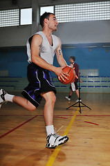 Image showing basket ball game player at sport hall