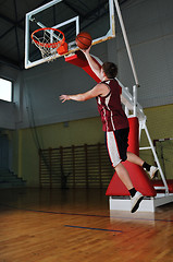 Image showing basket ball game player at sport hall