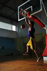 Image showing basket ball game player at sport hall