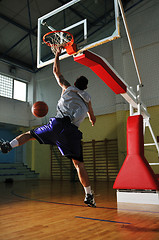 Image showing basket ball game player at sport hall