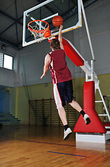 Image showing basket ball game player at sport hall