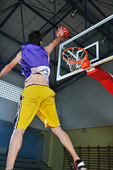 Image showing basket ball game player at sport hall